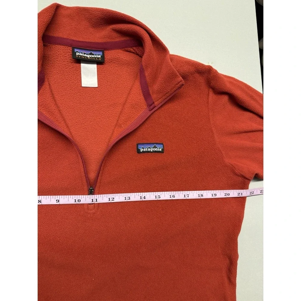 Patagonia Synchilla Mens Red 1/4 Zip Fleece Pullover Sweater Size S